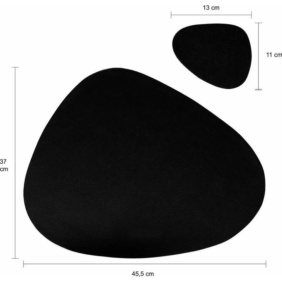Krumble Placemat set design - 4 stuks - Zwart