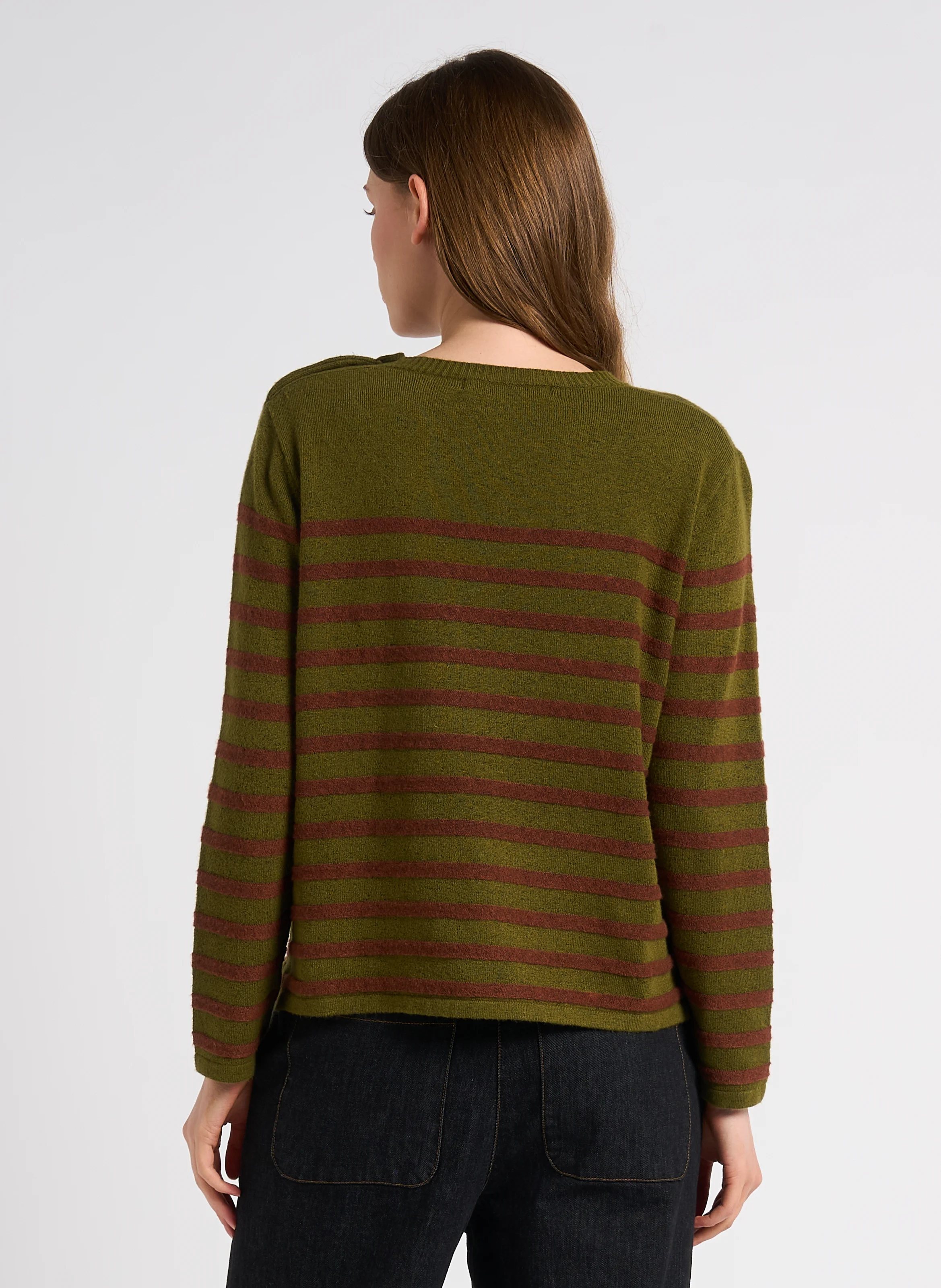 Pull droit à col rond | Kaki