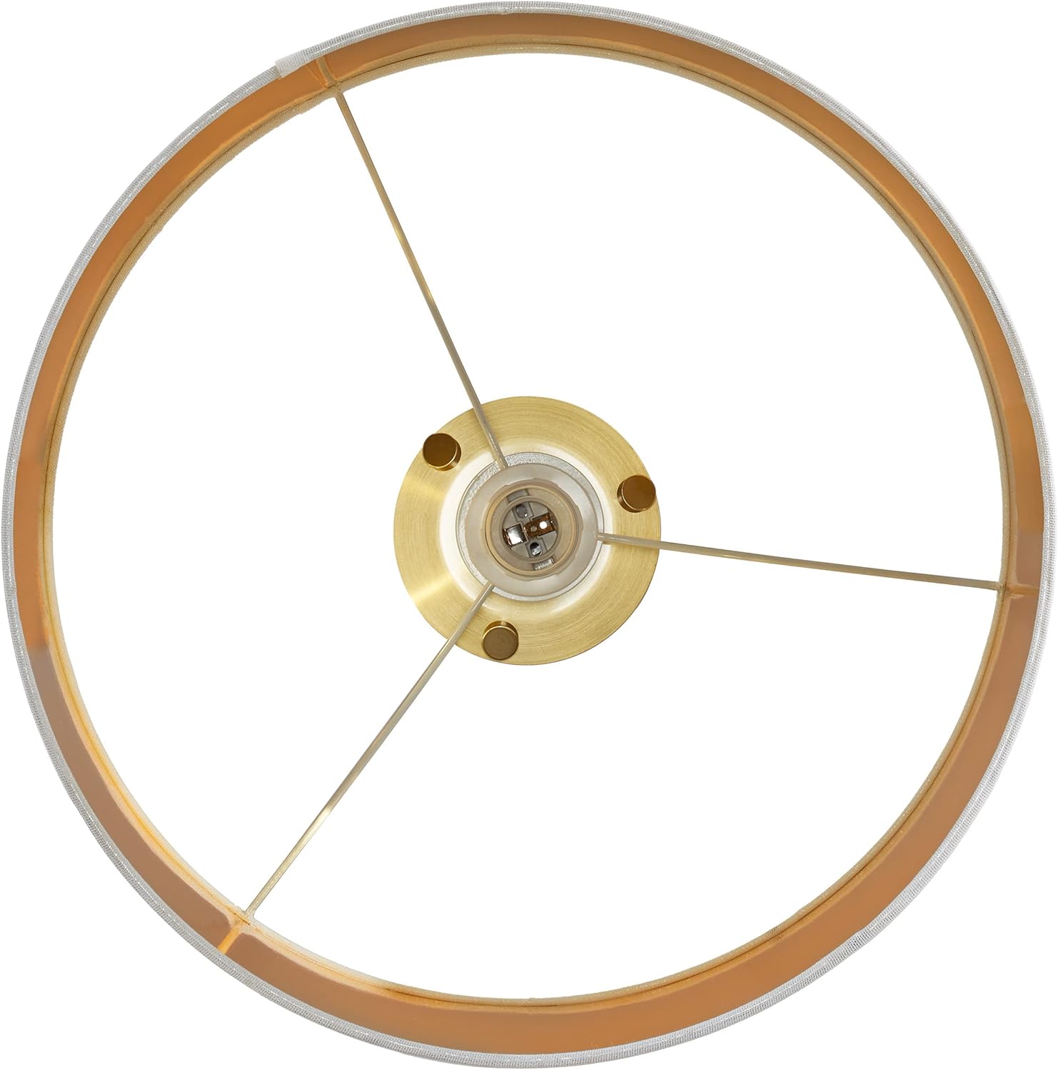 Relaxdays Dreibein Stehlampe, Tripod Lampe mit Stoffschirm, HxD 148,5 x 53,5 cm, E27 Fassung, Leinen & Metall, gold/weiß