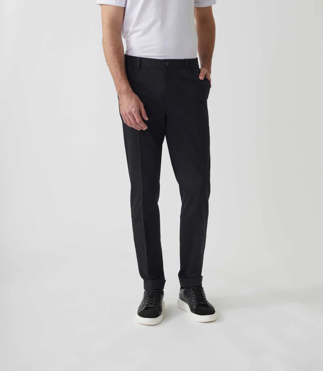 Pantalon chino taille élastique noir 