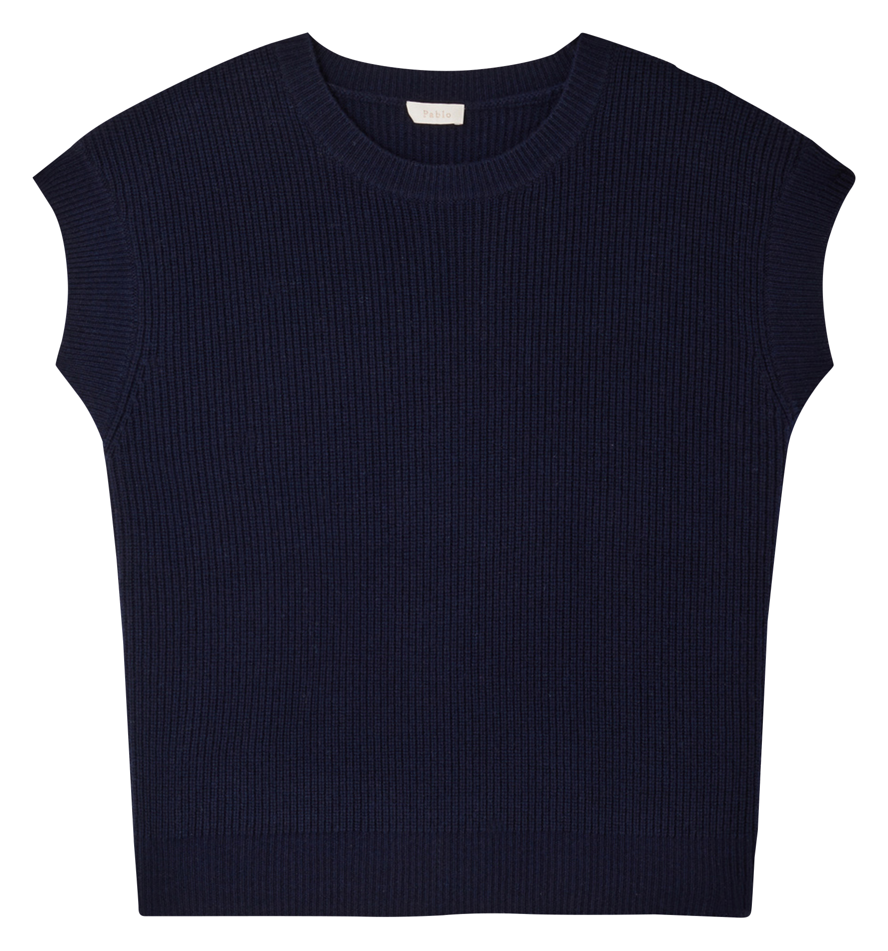 JOELY - Pull droit col rond en laine | Bleu