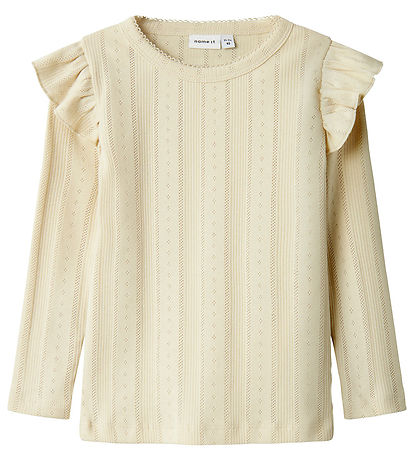 Name It Bluse - Noos - NmfJulia - Summer Sand m. Lochmuster