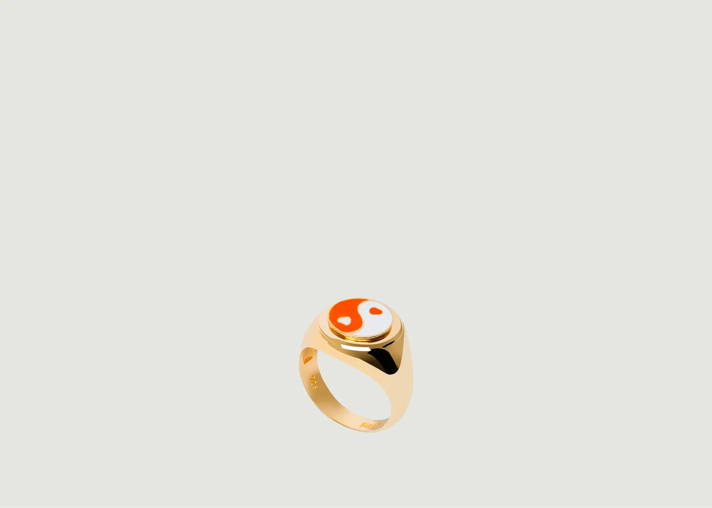 Bague Yin Yang mandarine dorée Wilhelmina Garcia