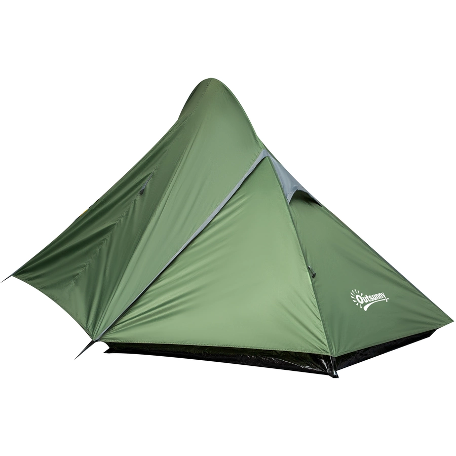 Outsunny Campingzelt für 2 Personen dunkelgrün, schwarz, weiß