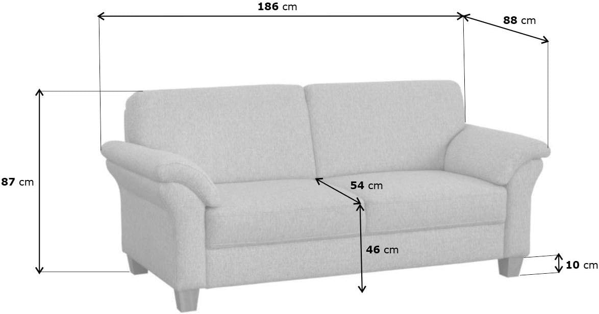 CAVADORE 3-Sitzer Byrum / Große 3er-Couch im Landhausstil mit Federkern / Passend zur edlen Sofagarnitur Byrum / 186 x 87 x 88 / Natur (Weiss-Beige)