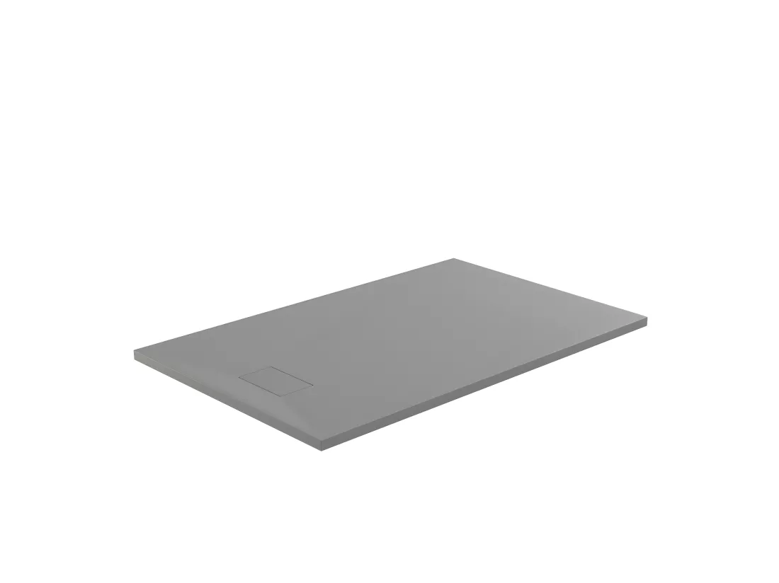 Receveur de douche 80 x 140 cm extra plat PIATTO en SoliCast® surface ardoisée gris