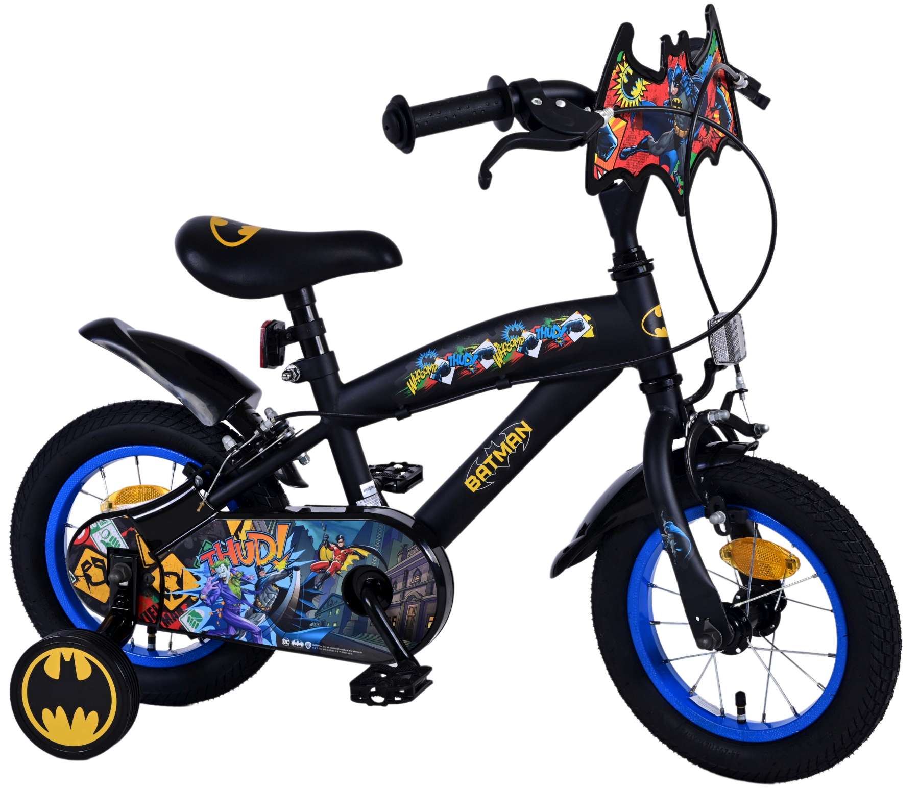 Kinderfahrrad Batman für Jungen 12 Zoll Kinderrad in Schwarz Fahrrad