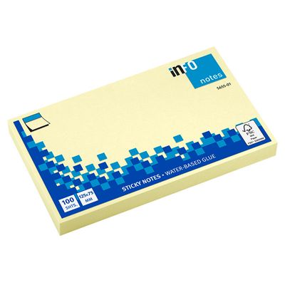 Global Notes - Pack de 12 Blocs - Notes adhésives 100 feuilles - 75 x 125 mm - jaune