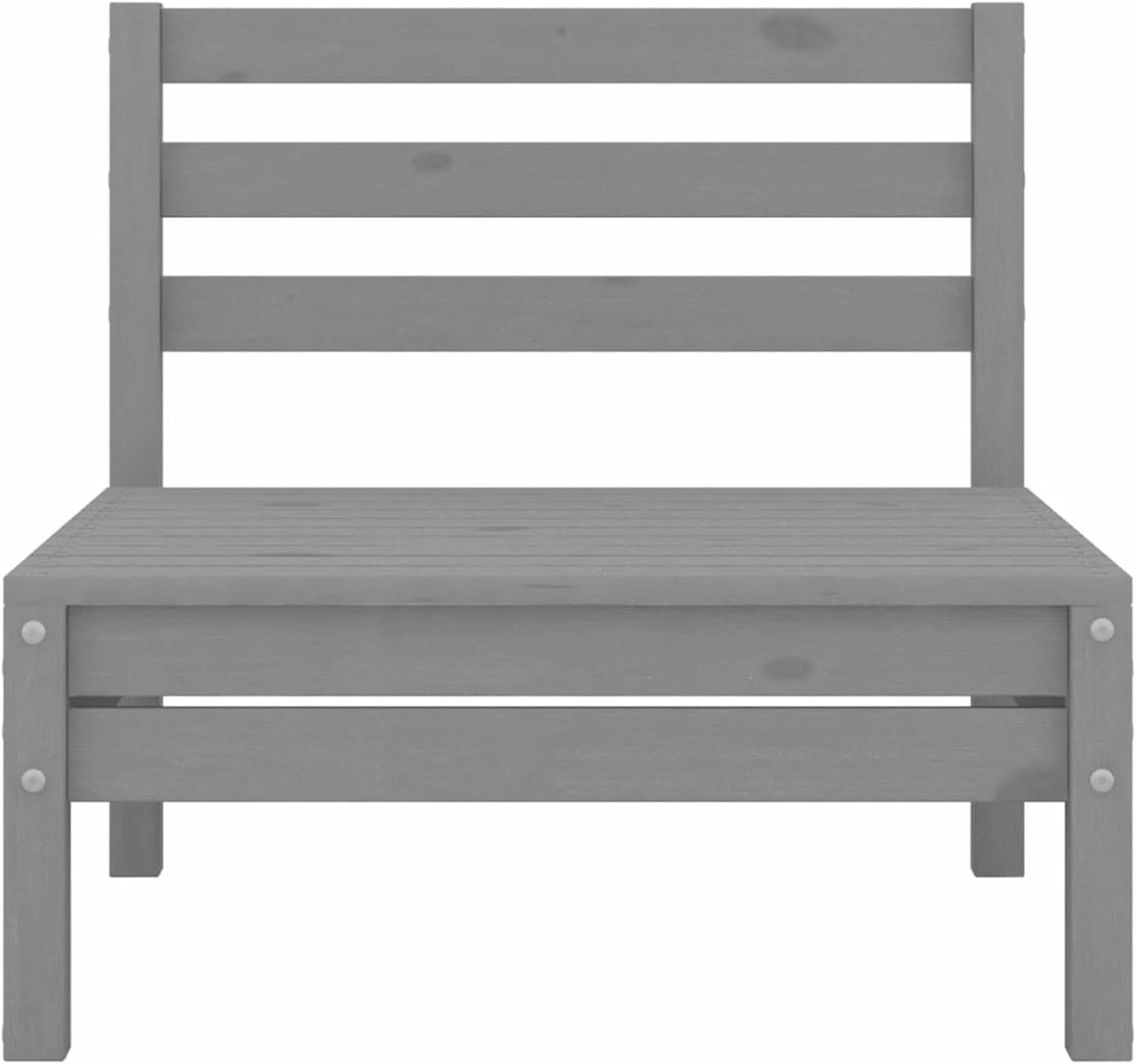 3-TLG. Garten Loungemöbel Set Massivholz Kiefer Grau Balkon Lounge Klein Balkonsofa Gartensofa Balkon Sitzgruppe Terrassenmöbel Set Gartenlounge Outdoor Balkonlounge Garden Furniture Sets