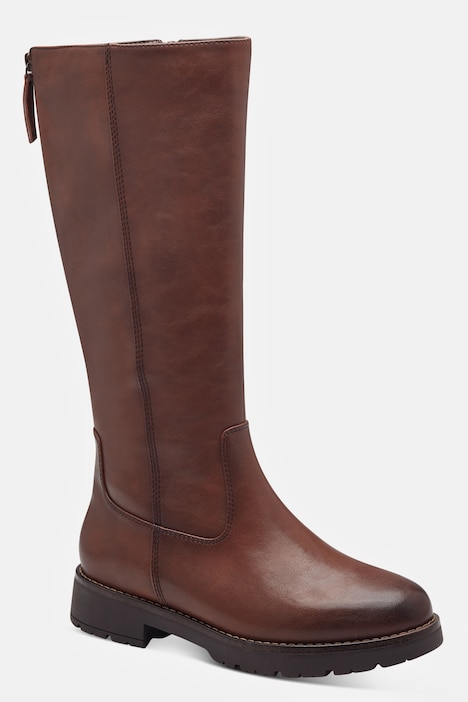 Jana Softline Vegan-Lederstiefel, Zipper, Weite H