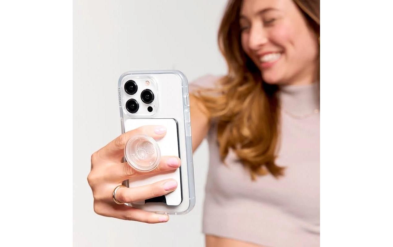 Popsockets Handy-Halterung »PopWallet + Magsafe White Clear«