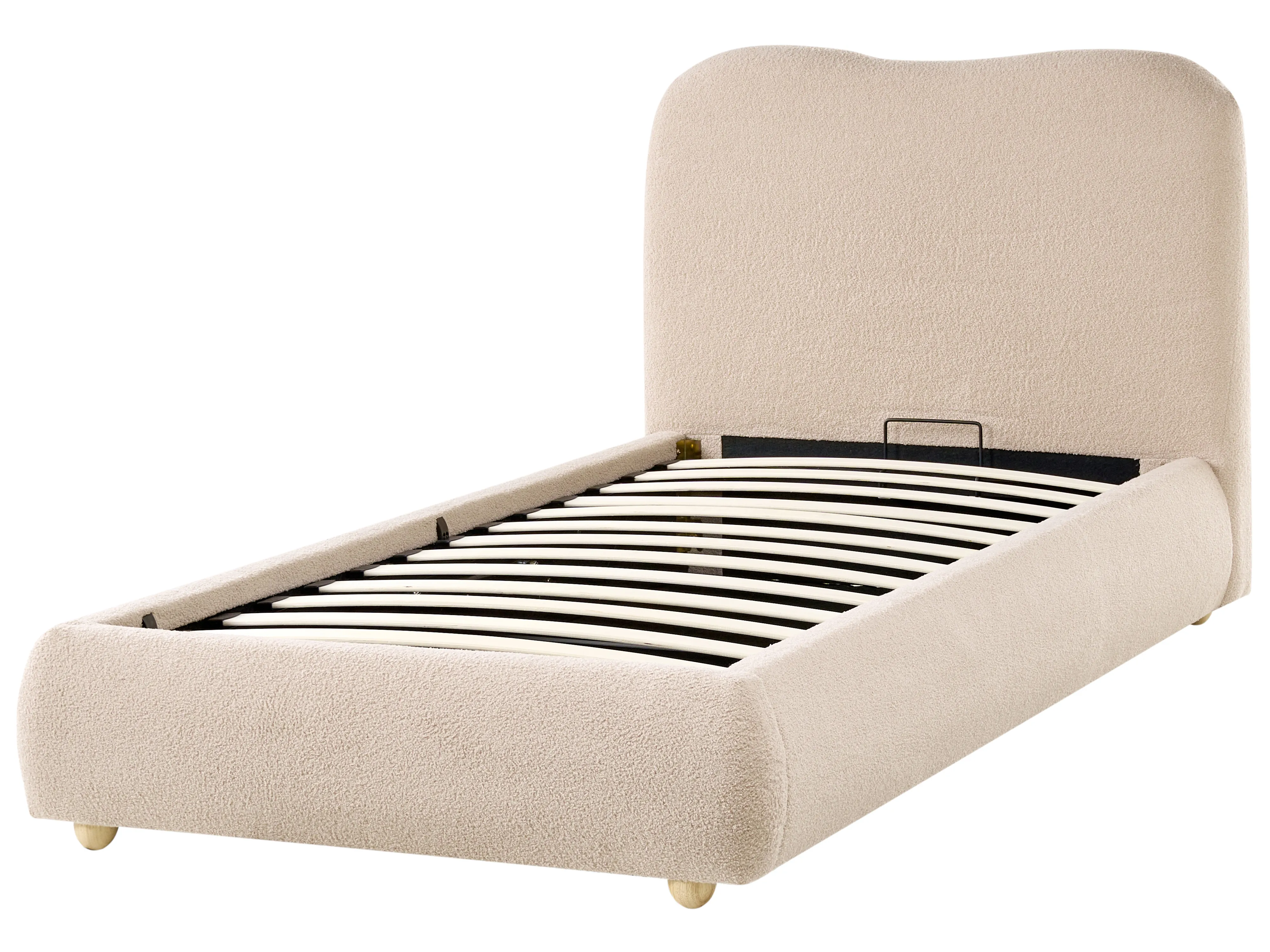 Bed met opbergruimte Bouclé BLAGNAC 90 x 200 cm Beige