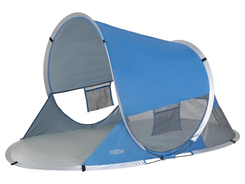 KOOR Strandzelt Pop-Up M, Blau Strandmuschel schützt vor Sonne, Wind und leichtem Regen