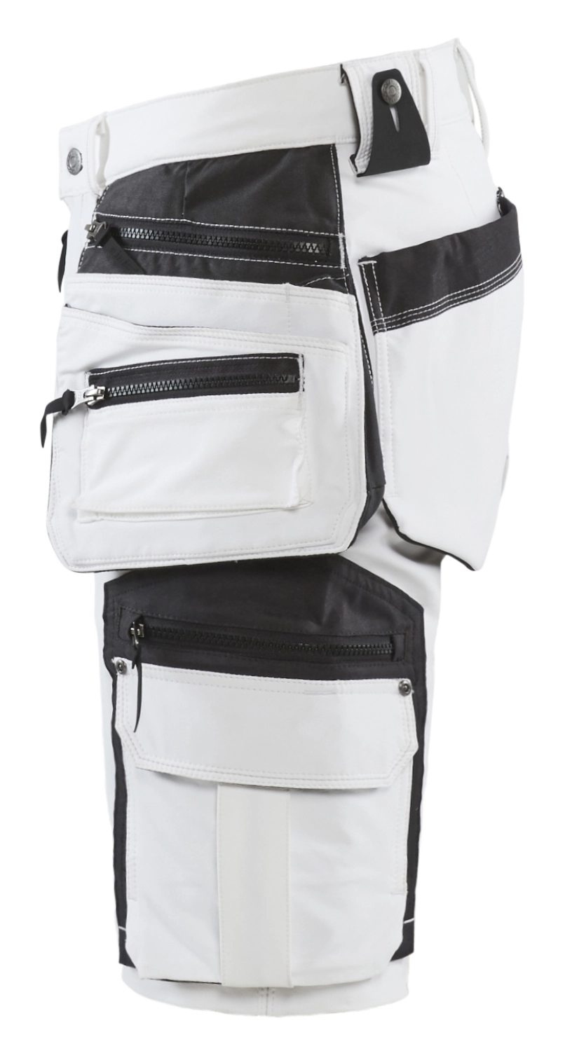 Blåkläder 1088 Werkbroek kort voor schilder/stucadoor met 4-weg stretch - wit/donkergrijs - 48 (M)