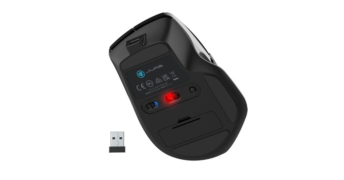 JLabEpic Wireless Mouse  (Zwart, 1200 - 2400 DPI, Bluetooth 5.2 / 2.4 GHz / USB)