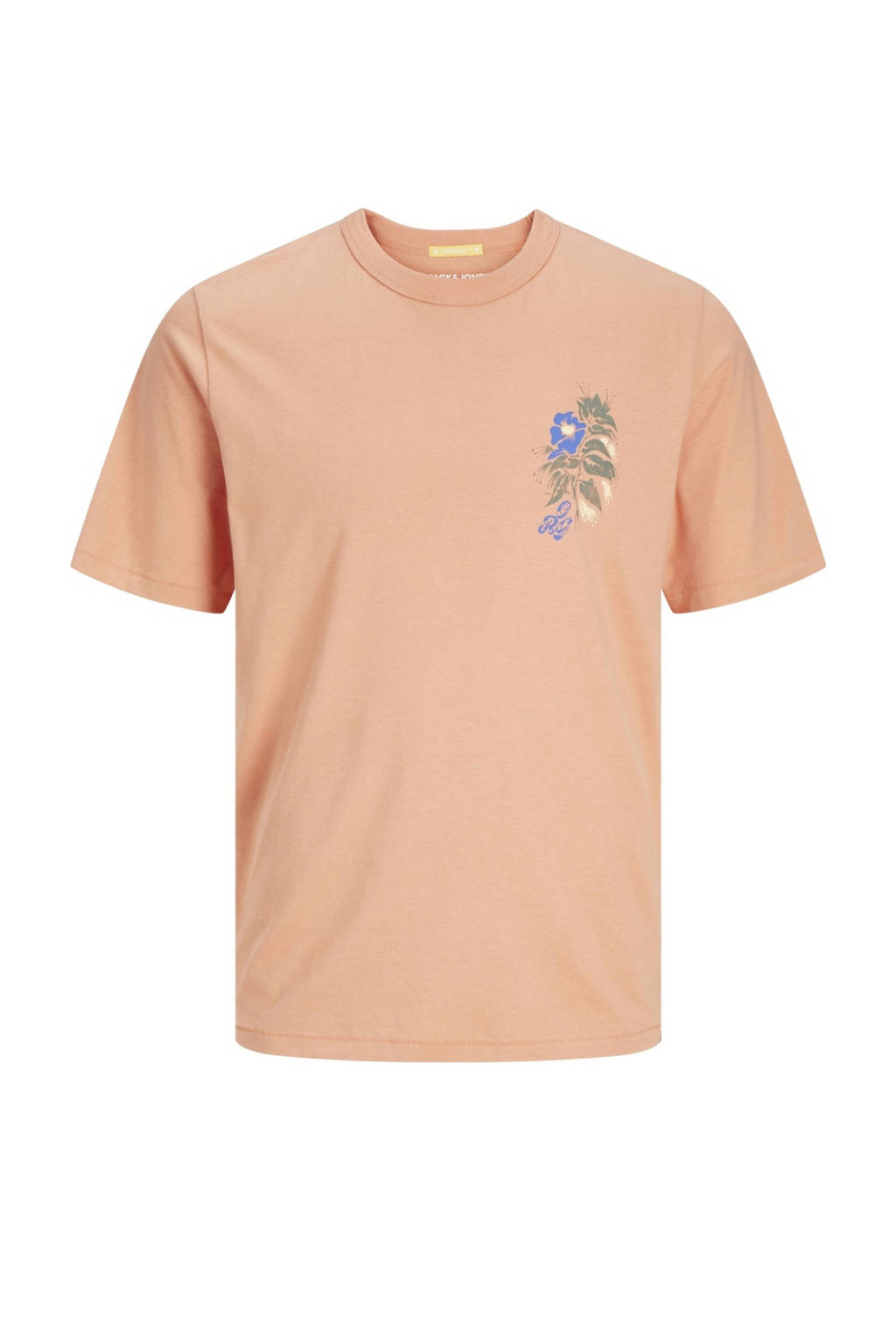 JACK & JONES T-shirt JORPALM met backprint zachtoranje
