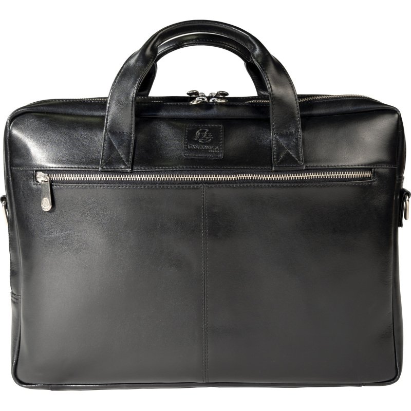 Exacompta Sacoche en cuir noir pour ordinateur portable 15.6''