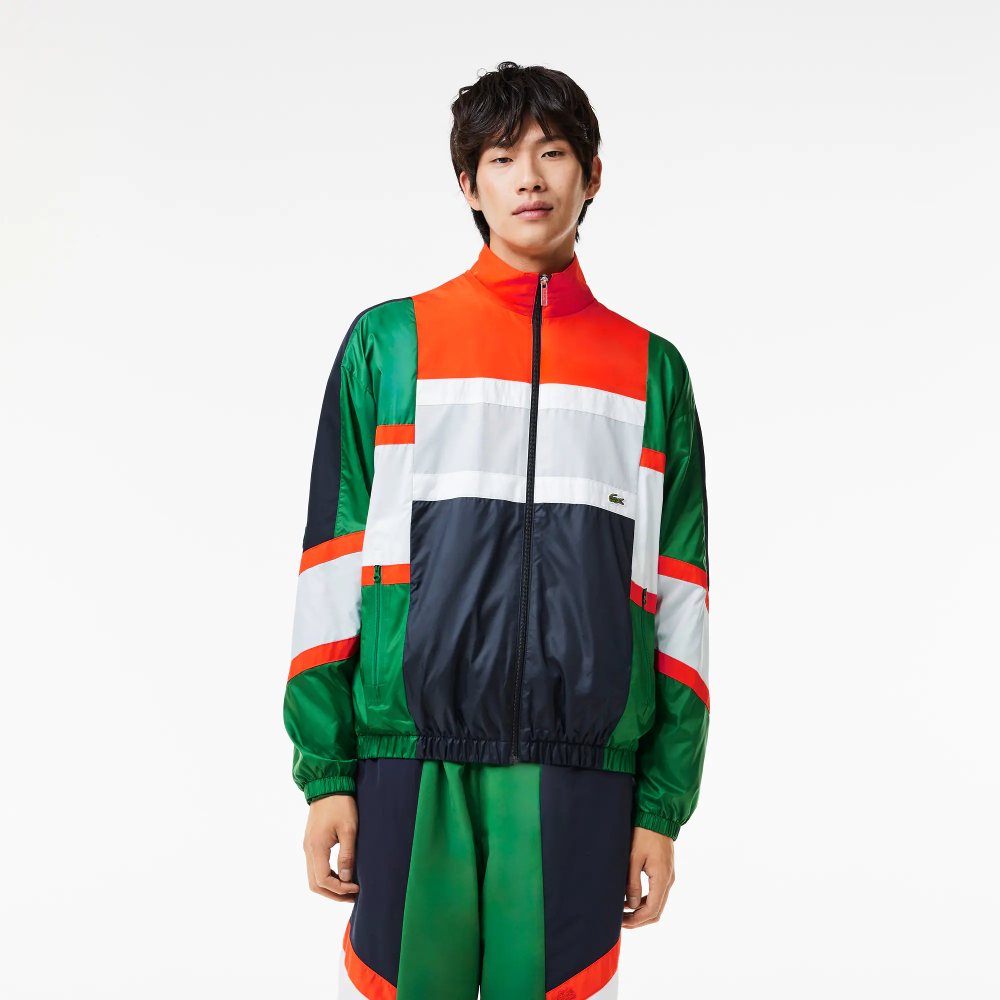 Colourblock-Trainings-Jacke aus Material-Mix Jacken & Mäntel - Grün - Lacoste - Herren