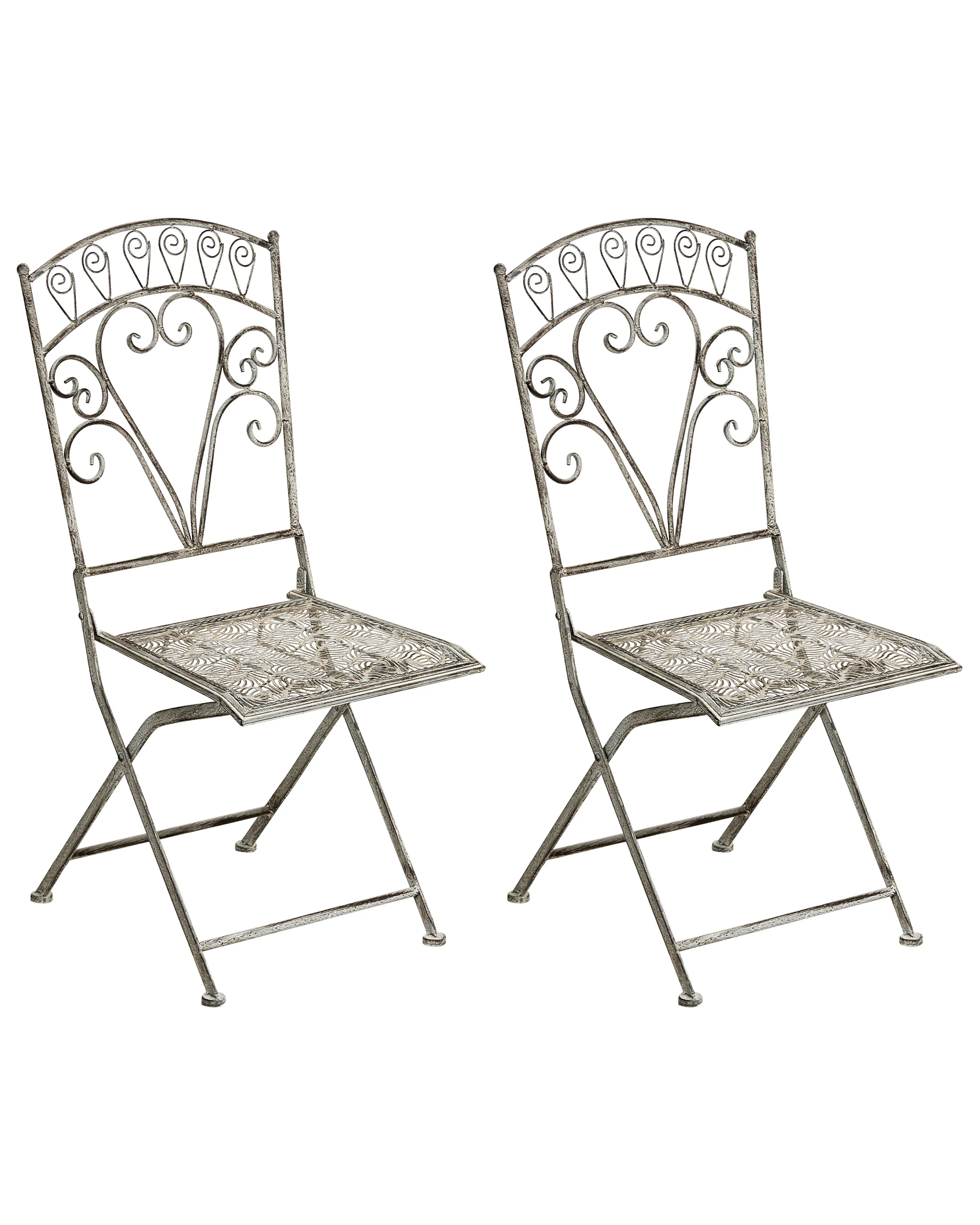 Set van 2 tuinstoelen NURRA inklapbaar Metaal Grijs
