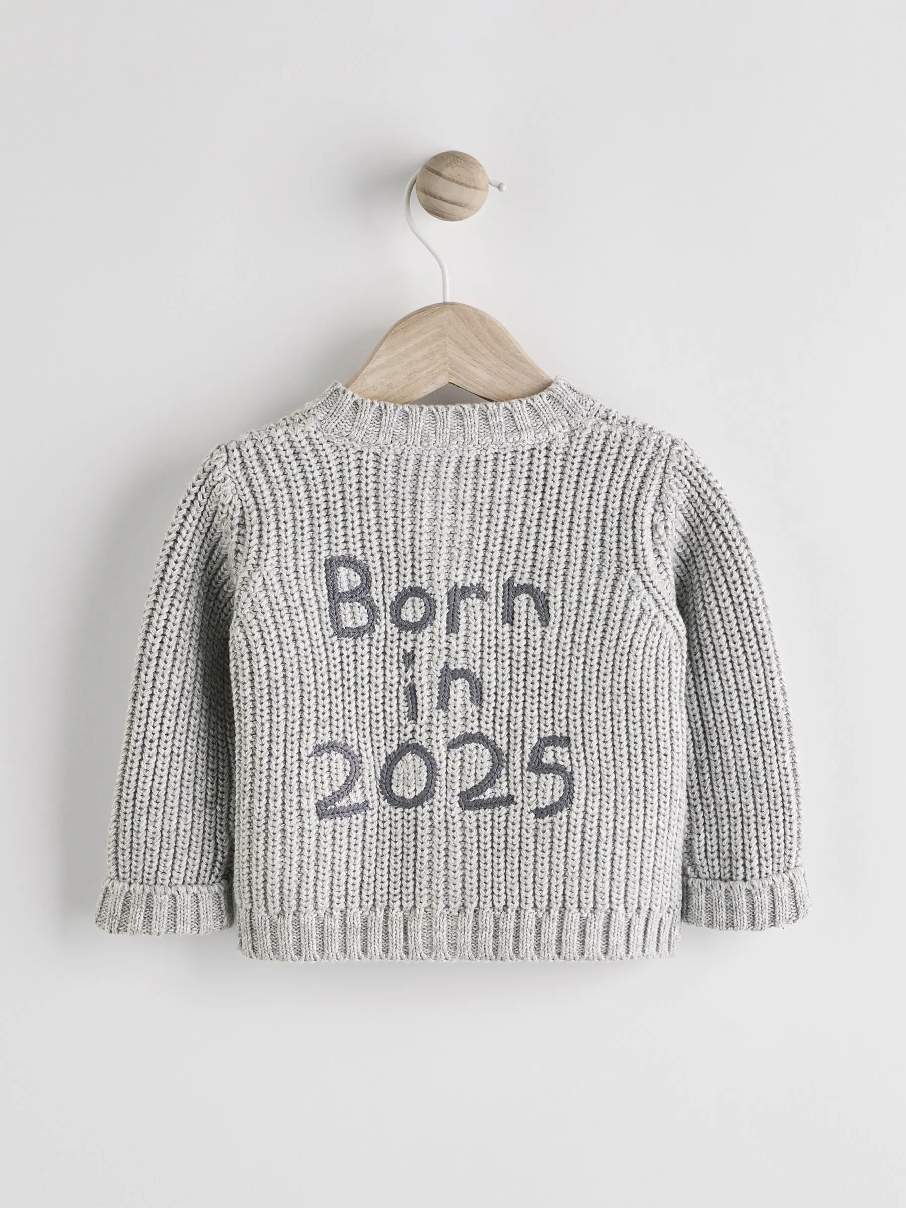 Grijs Geboren in 2025 - Gebreid Babyvest van 100% katoen