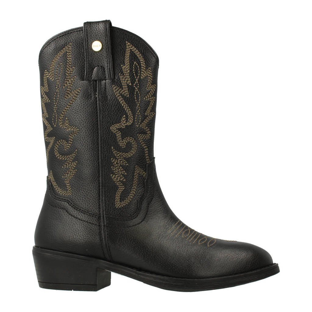 Develab leren cowboylaarzen zwart