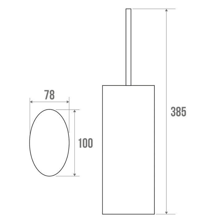 Pot à balai WC en métal inoxydable blanc