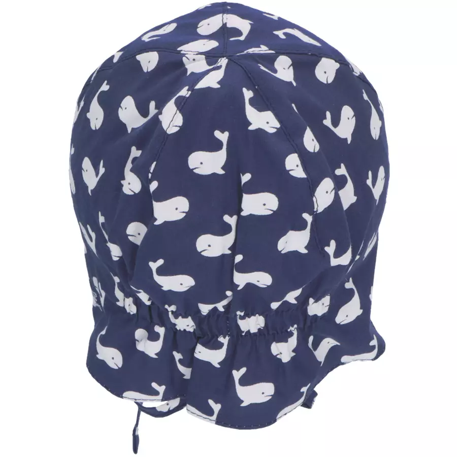 Sterntaler Schirmmütze mit Nackenschutz Wale blau