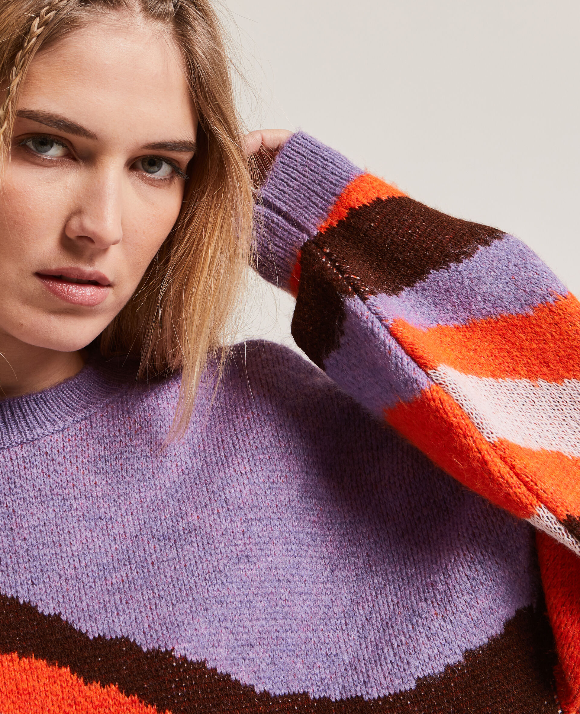 Pull col rond - Violet