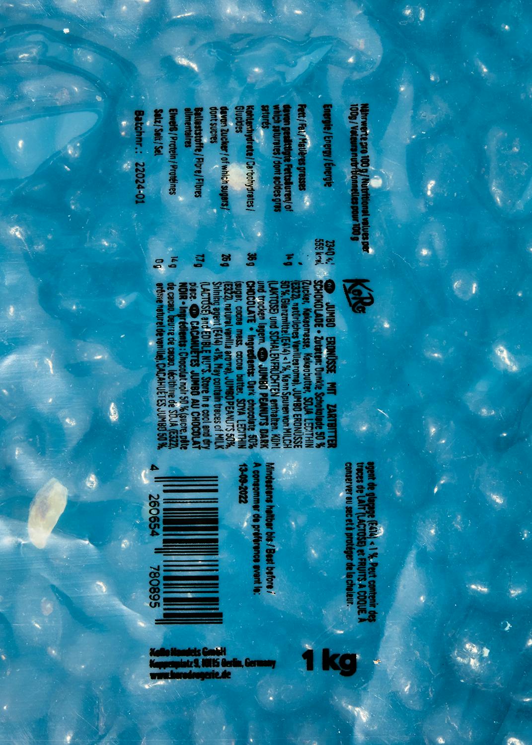Jumbo Erdnüsse mit Zartbitterschokolade 1 kg