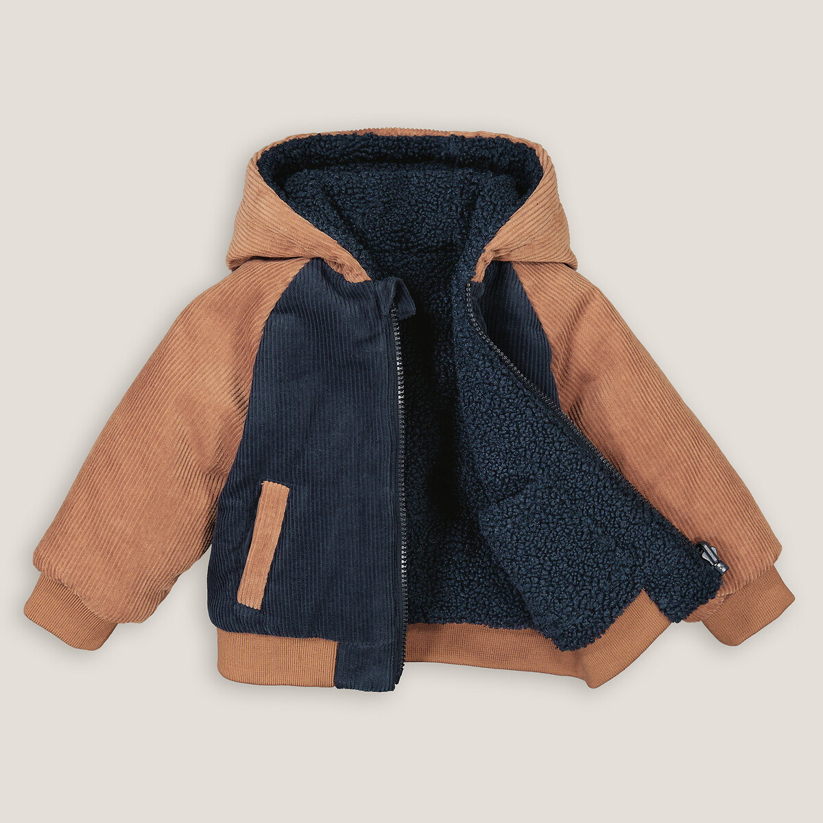 COLEÇÕES LA REDOUTE<br>Jaqueta quente com capuz, reversível