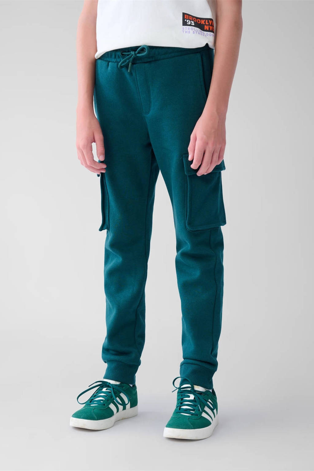 Shoeby relaxed joggingbroek donkergroen