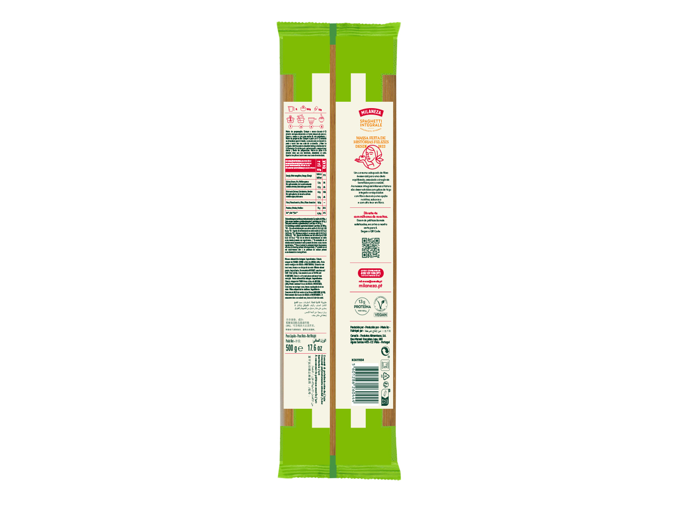 ESPARGUETE MILANEZA INTEGRAL AVEIA 500G