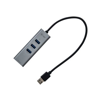 i-Tec USB 3.0 Metal - Hub - 3 x SuperSpeed USB 3.0 + 1 x 10/100/1000 - de bureau