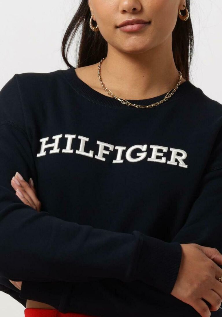 TOMMY HILFIGER blauwe tommy hilfiger sweater reg monotype emb sweatshirt