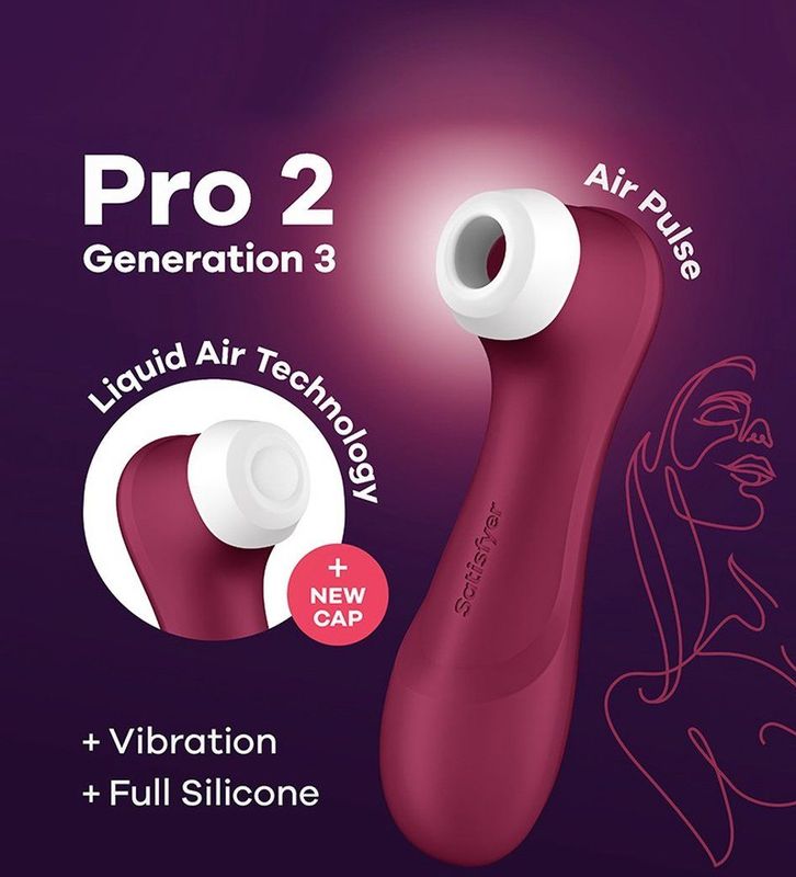 Satisfyer - Pro 2 Generation 3 - Luchtdruk Vibrator - Wijnrood