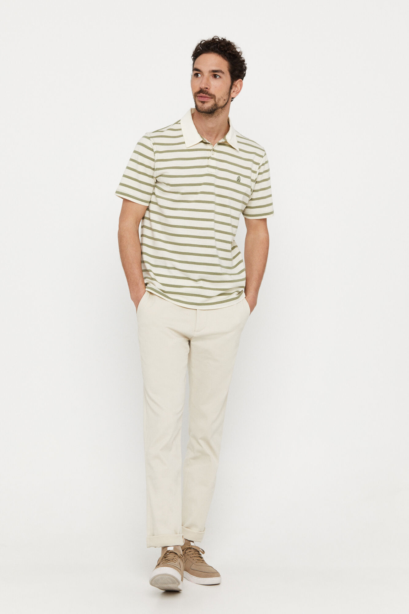 Polo de raios slub - Cáqui