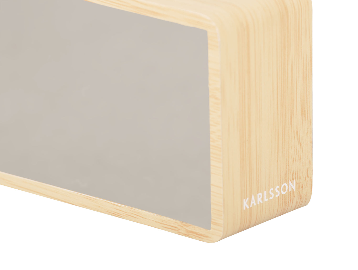 Karlsson - Alarm clock Silver Mirror LED light wood veneer