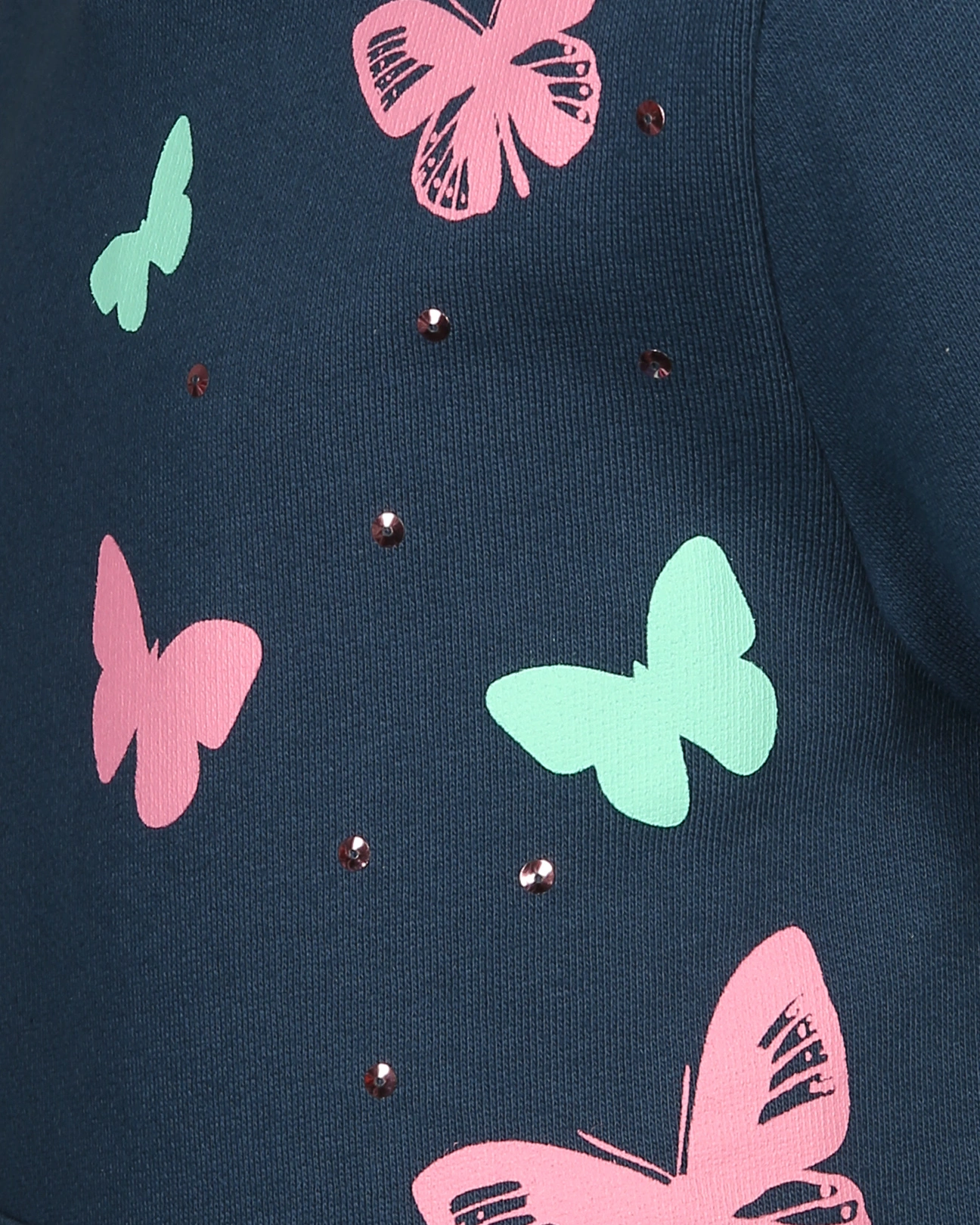 Kapuzen-Sweatshirt GLITZER-SCHMETTERLING in dunkelblau