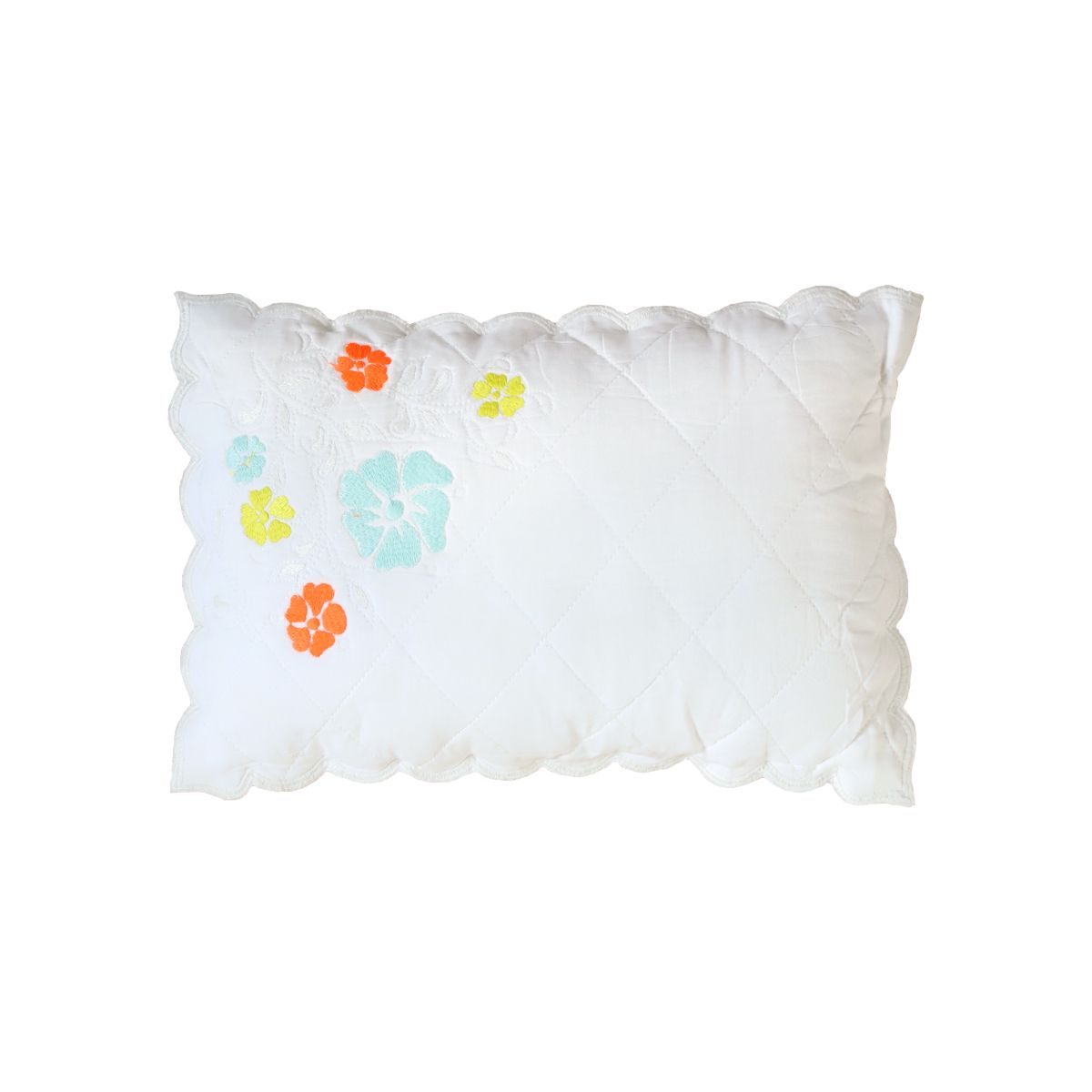 Petit coussin brodé - Aqua Flower Jolie saison