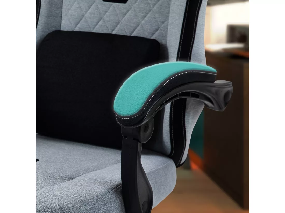 Chaise de bureau - Tissu & Plastique - Gris / Argent - Miltona