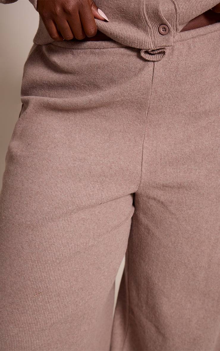 Champignon Pantalon Large Taille Basse Côtelé Doux Grande Taille Ensemble Coordonné