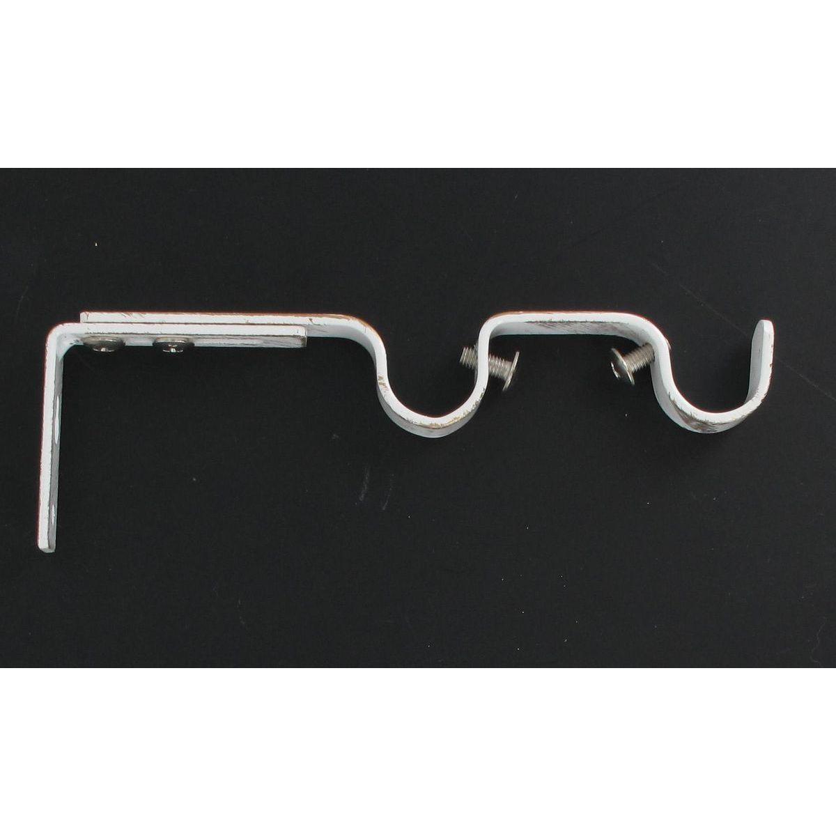 SUPPORT DOUBLE GOUTTIERE EXT D20 165 190 MM X2 BLANC OR