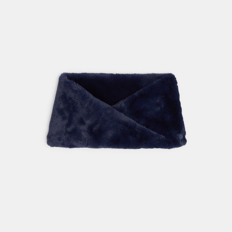 Snood twisté en fausse fourrure bleu fille