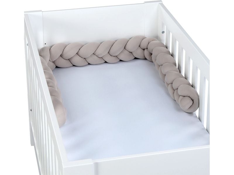 babybay Nestschlange geflochten Beige 200 cm Weiche Nestchenschlange für Kinderbetten