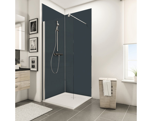 Schulte Decodesign douchewandpaneel als set, hoek, antraciet, 2x 90 x 210 cm, inclusief profielen