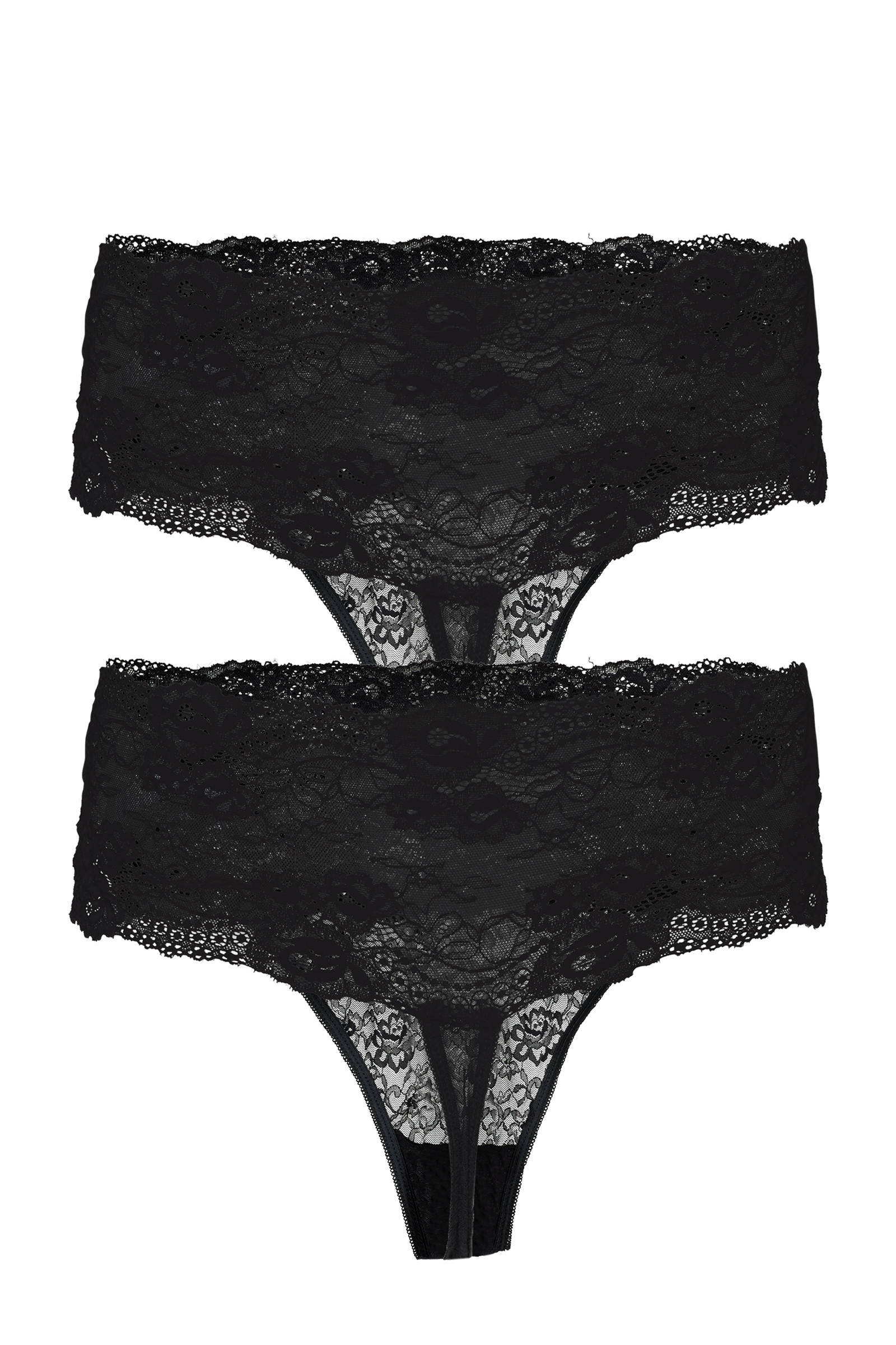 Zizzi string LAZALEA (set van 2) zwart