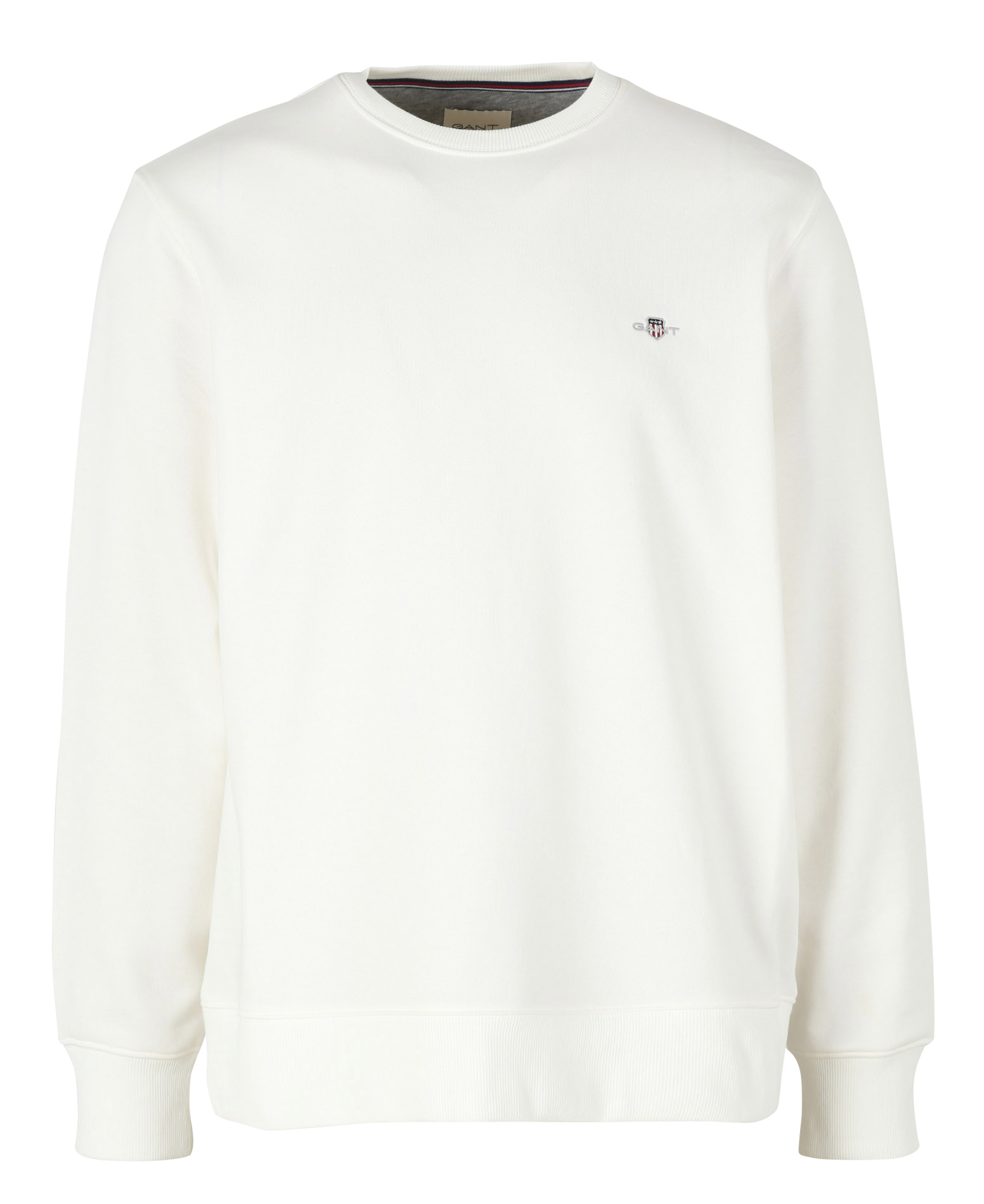 Sweatshirt col rond en coton mélangé| Beige