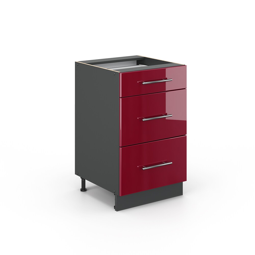 VICCO Schubunterschrank 50 cm Bordeaux Hochglanz Küchenschrank Hängeschrank Küchenzeile Fame-Line