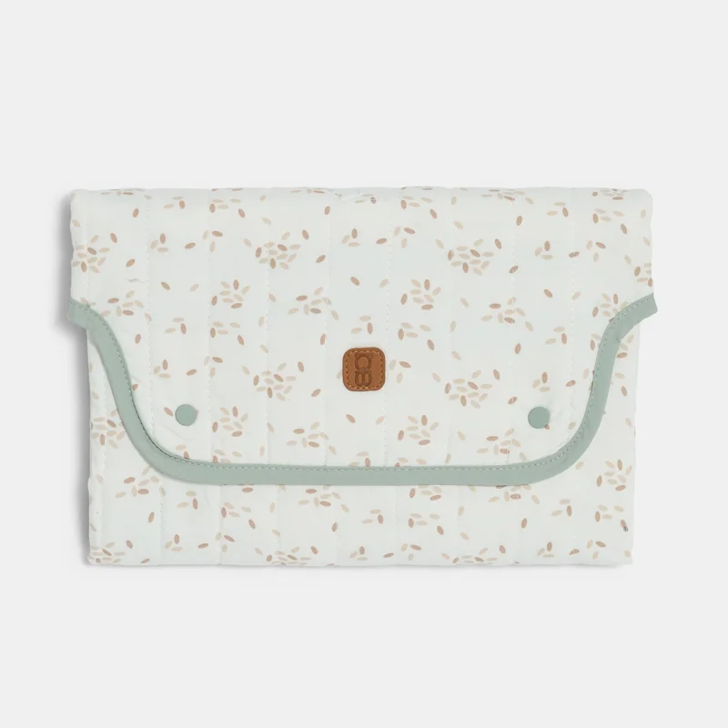 Tapis à langer de voyage fleuri blanc naissance mixte Blanc