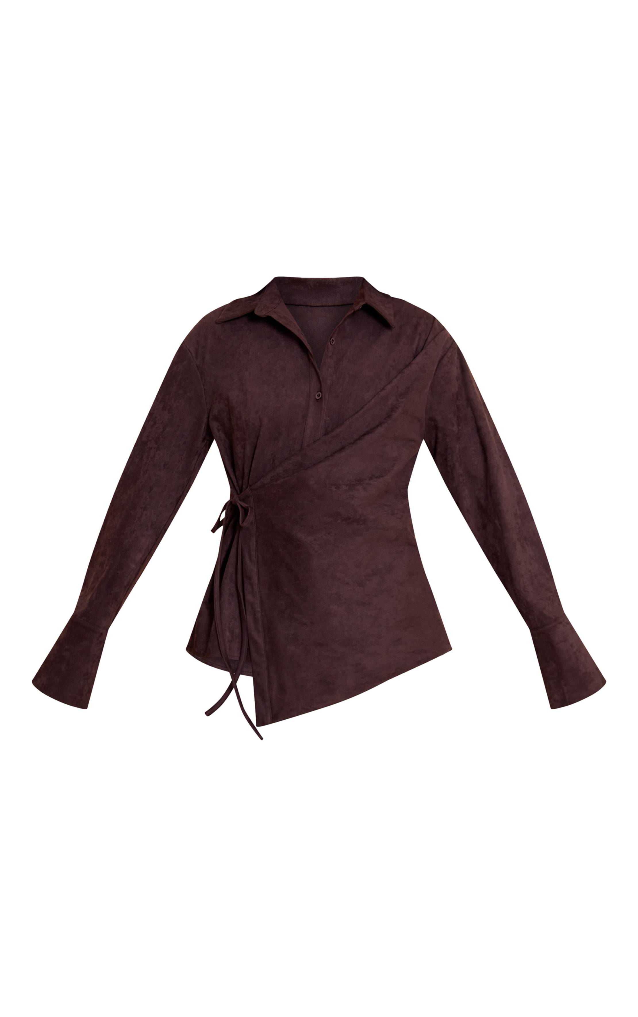 Chocolat Ensemble Coordonné Chemise Cache-cœur En Synthétique